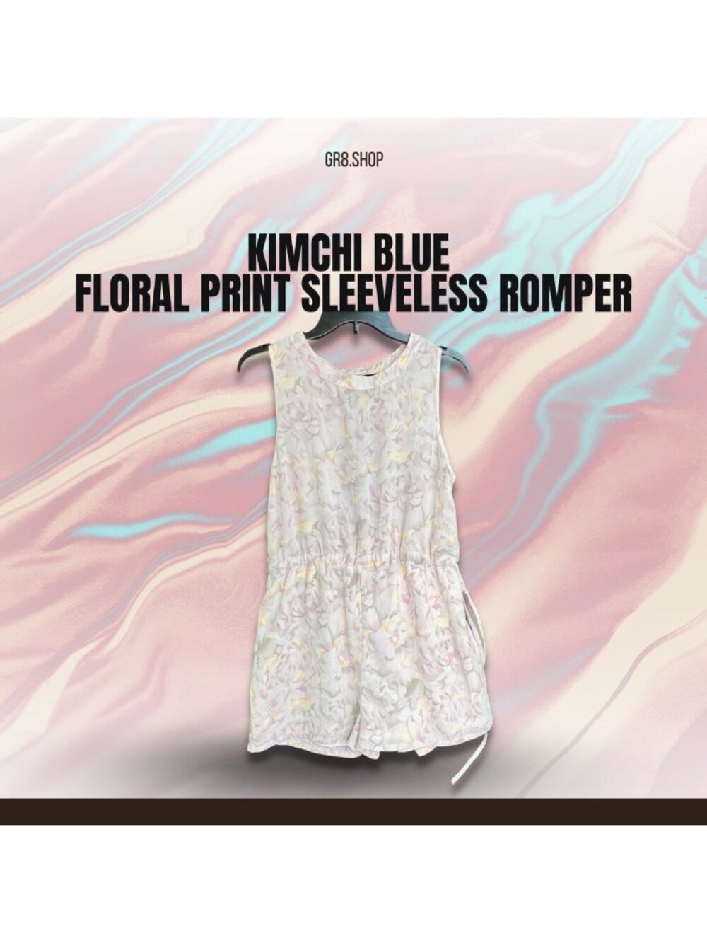 KIMCHI BLUE Floral Print Sleeveless Romper Womens Size M Lightweight Summer Outf